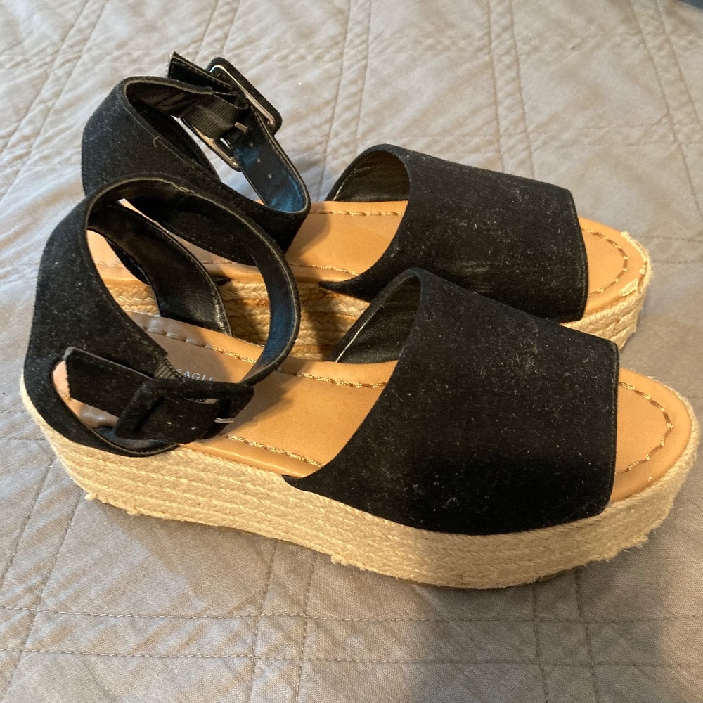 American Eagle Suede Espadrilles Sandals